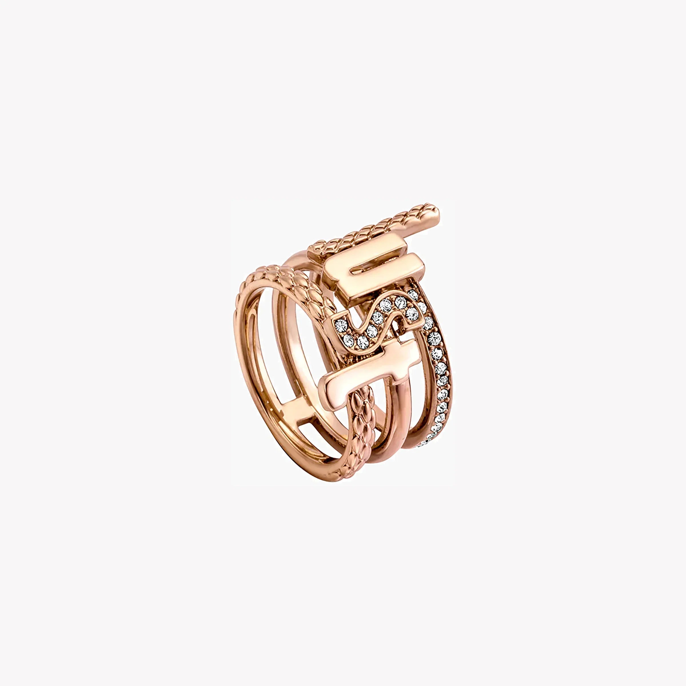 Just Cavalli Women's Rose Gold Brass Ring, Rose Gold | Jcrg00290306