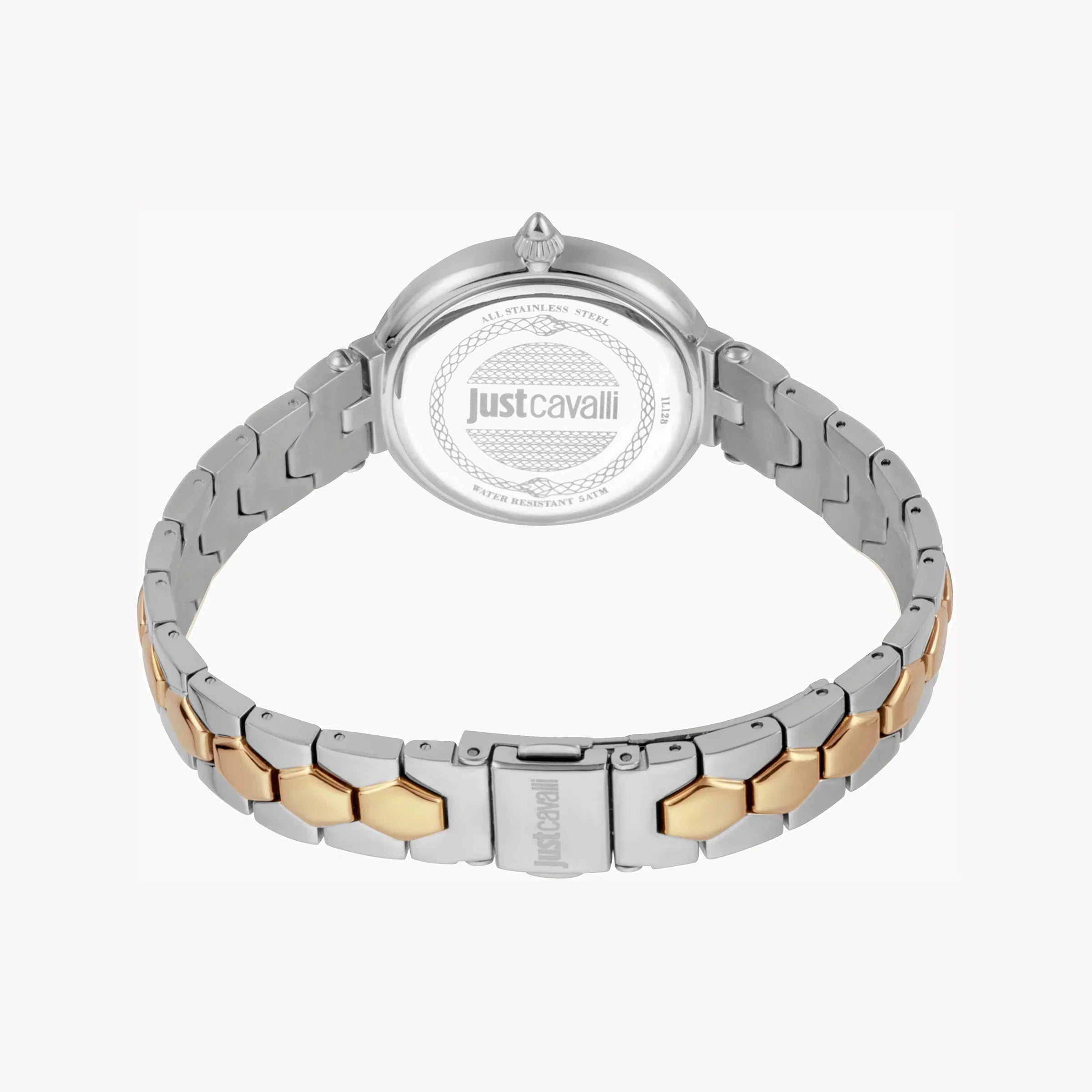 Just Cavalli Women's Silver & Gold Watch, White Dial | Jc1l128m0595