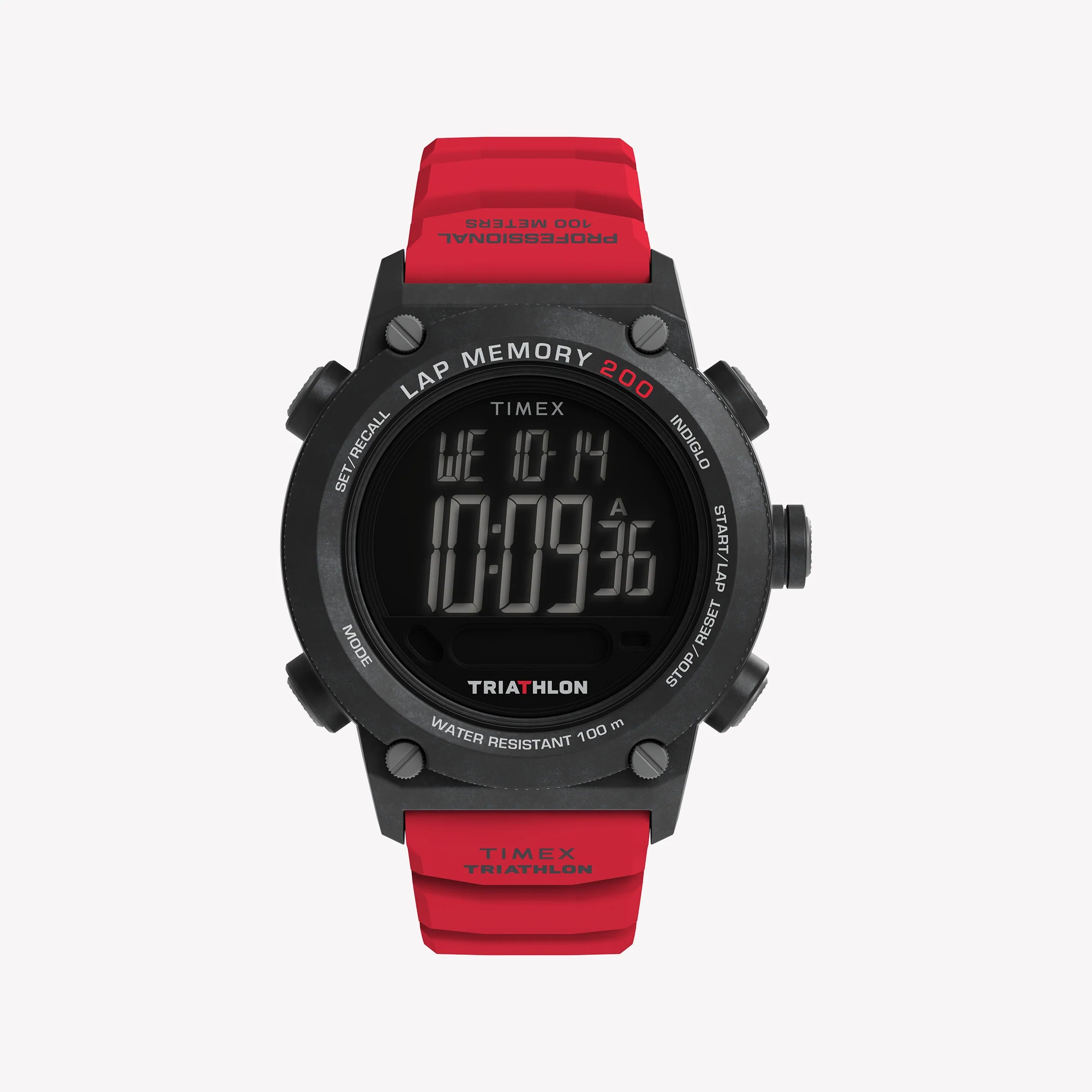 TIMEX Men's Black Case Red Band, Digital | TW5M67000